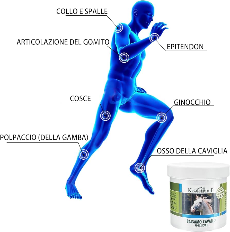 Balsamo del cavallo riscaldante, extra forte, gel massaggiante - Rimedio naturale per il sollievo muscolare