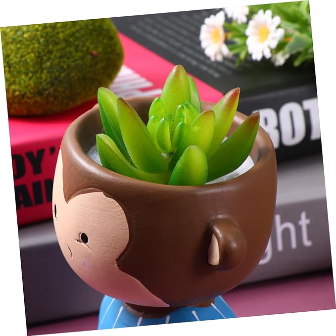 Vaso Statua Vasi Succulenti Per Animali Contenitore in Ceramica Vaso Da Fiori in Porcellana Fioriera Scultura Testa Fioriera Succulenta