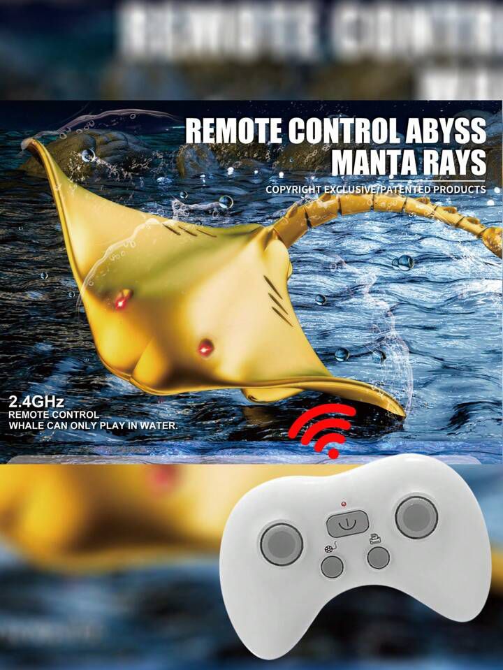Giocattolo Manta Ray telecomandato, raggio del diavolo ad alta simulazione 2.4G per piscina, vasca da bagno o lago, giocattoli per barche RC da nuoto per 6+