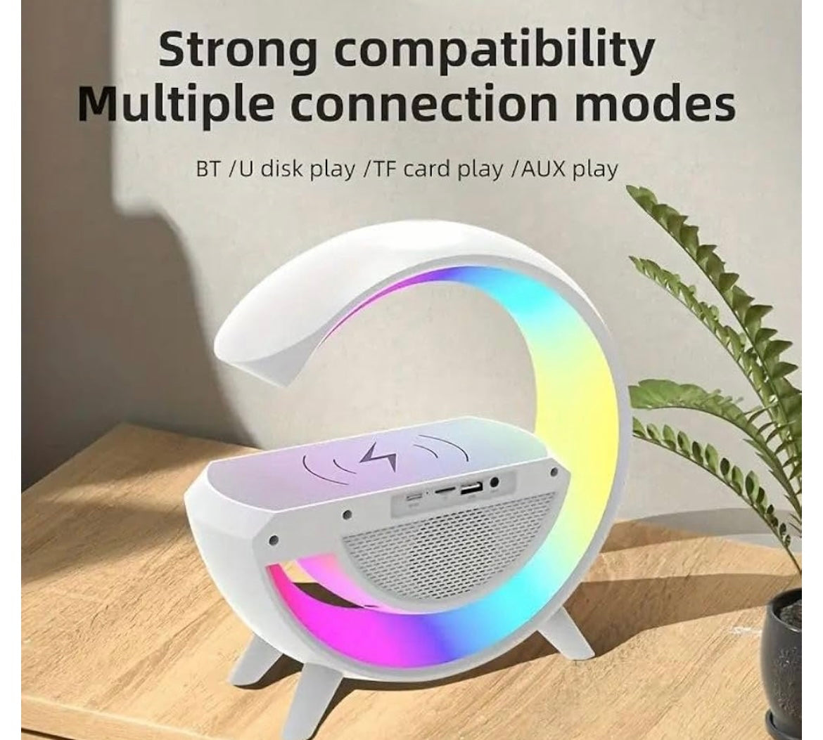 Cassa Bluetooth Wireless LED Speaker Orologio Lampada LED Caricabatteria Smartphone