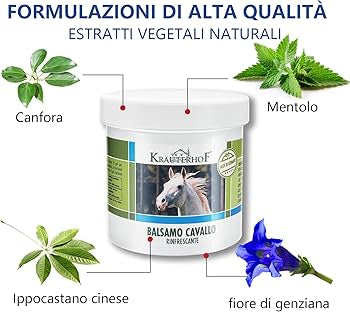 Balsamo del cavallo riscaldante, extra forte, gel massaggiante - Rimedio naturale per il sollievo muscolare