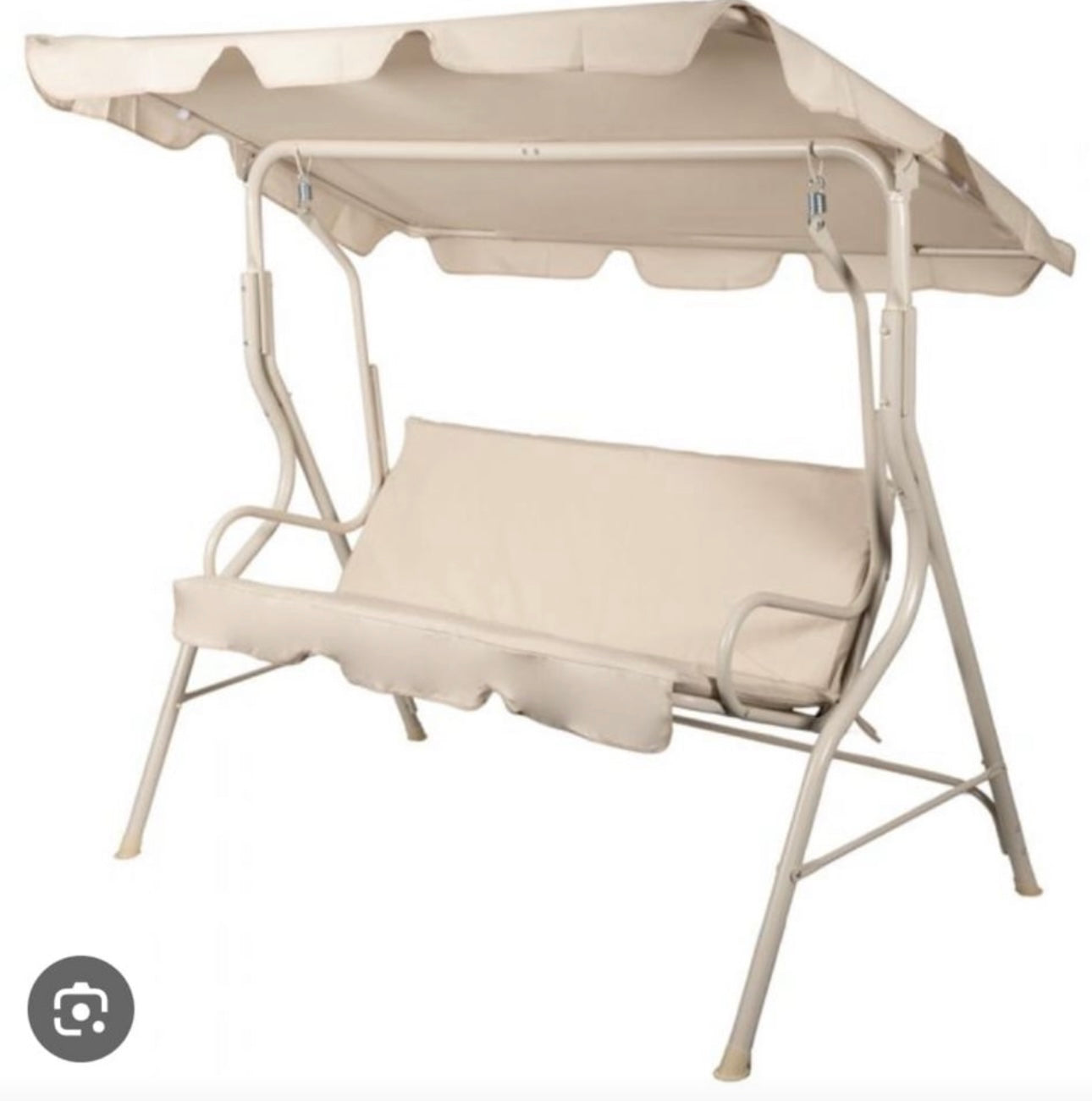 Panchina a Dondolo da Giardino Bianco Crema 170x110x153 cm