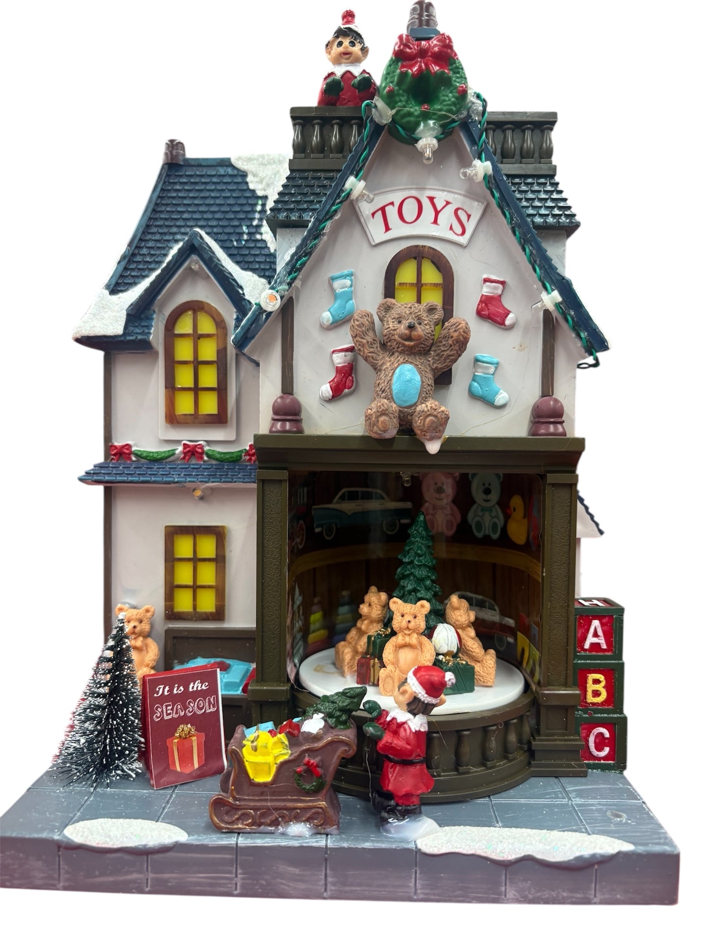 Cassette natalizie per villaggio di babbo natale con musica e led