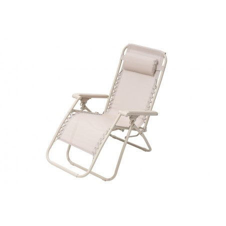 Sedia Zero Gravity Pieghevole in Tessuto Traspirante Sdraio Gravità Reclinabile