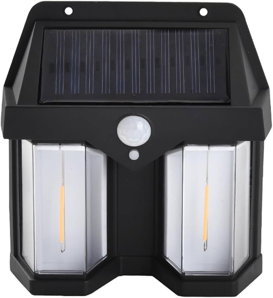 Lampada da Parete Sensore Crepuscolare e Movimento Luce Calda Solare 2 Lampadine LED