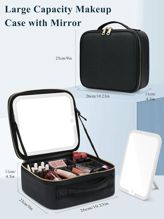 beauty case Borsa Cosmetica da Viaggio con Specchio: 3 Modalità di Colore