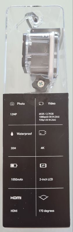 Fotocamera SPORTS 4K Ultra HD 12 MP impermeabile 30 m
