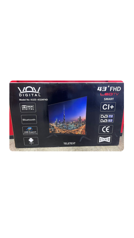 TV VOV DIGITAL 43 pollici 
Model No :VLED -4324FHD
DIGITAL
Bluetooth
USB Support
All format Video/Audio Play
42 FHD
SMART
CI+
