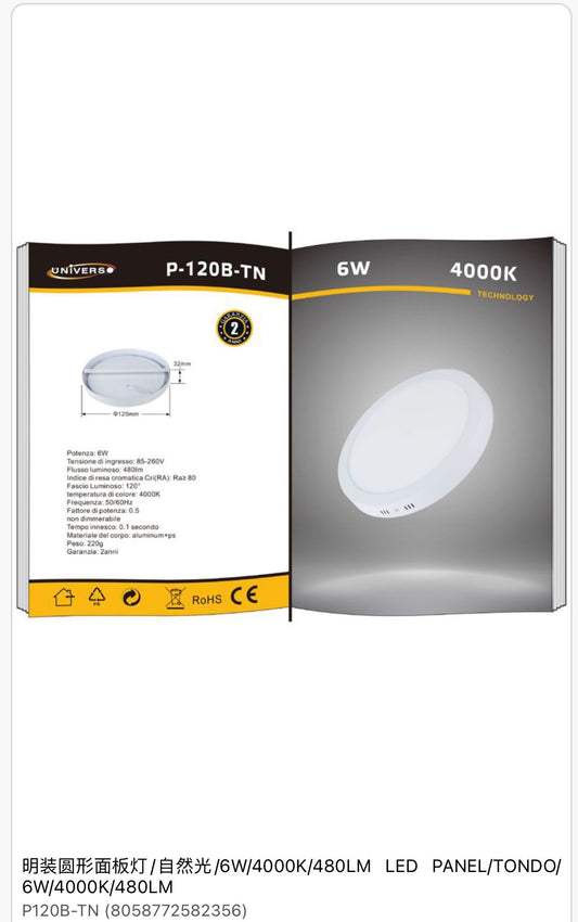 Plafoniera soffitto LED rotonda P-120B-TN