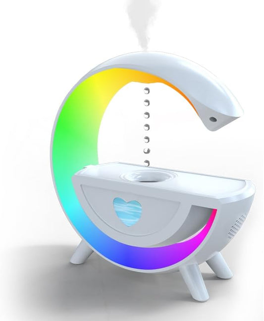 Umidificatore Antigravità 2 in 1 con Luce LED,Grande Capacità,Umidificatore ad Ultrasuoni per Aromaterapia,Altoparlante Bluetooth,per Ufficio,Camera da Letto
