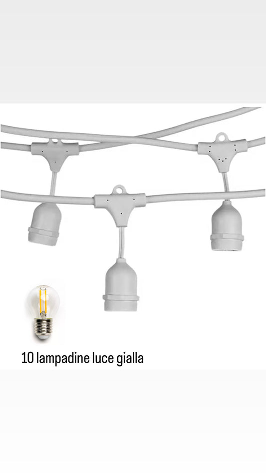 Catena Luci con 10 lampadine luce Gialla