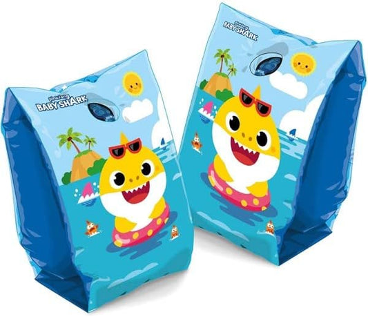 Braccioli Gonfiabili Baby Shark Mare Piscina Nuoto Per Bambini Manicotti 25x15cm