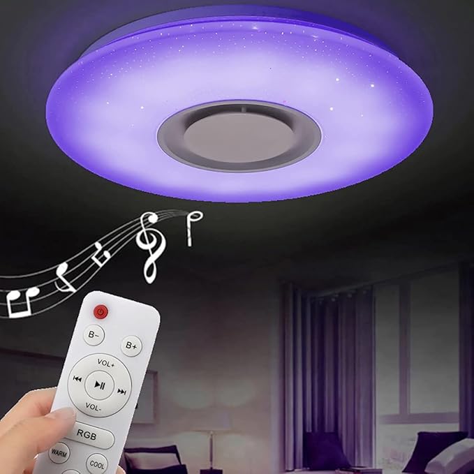 Universo Plafoniera LED 65W RGB dimmerabile cassa bluetooth smartphone APP telecomando IR
