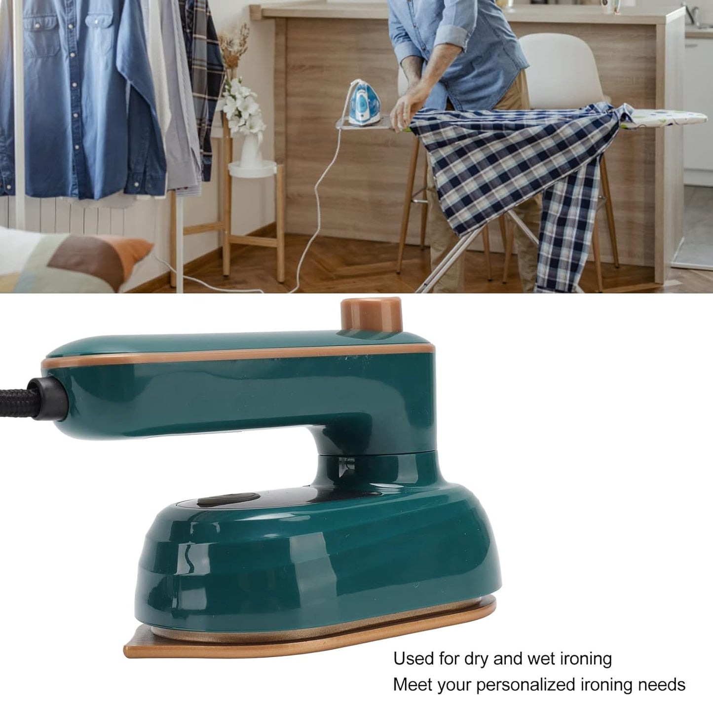 Mini ferro a vapore per abbigliamento, ferro da viaggio, ferro portatile, bagnato e asciutto, facile da usare, presa UE B