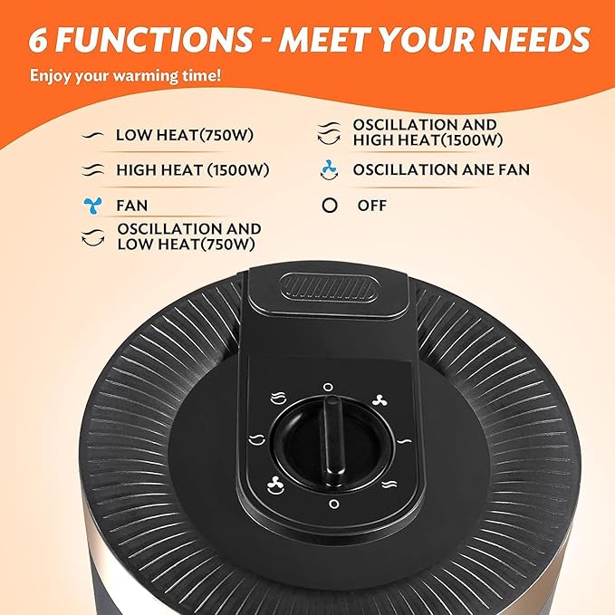 termoventilatore Riscaldatore elettrico con ventola, riscaldatore elettrico portatile