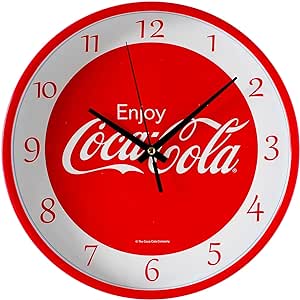 Orologio da Parete Coca Cola per Casa Cucina Cameretta Bar Ristoranti 20x3,4 CM Rosso/Bianco