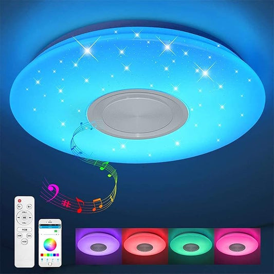 Universo Plafoniera LED 65W RGB dimmerabile cassa bluetooth smartphone APP telecomando IR