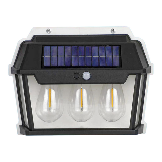 Lampada da Parete Sensore Crepuscolare e Movimento Luce Calda Solari 3 Lampadine LED