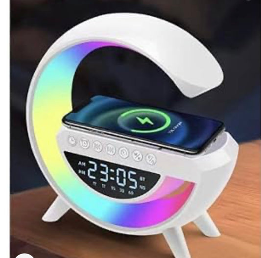 Cassa Bluetooth Wireless LED Speaker Orologio Lampada LED Caricabatteria Smartphone