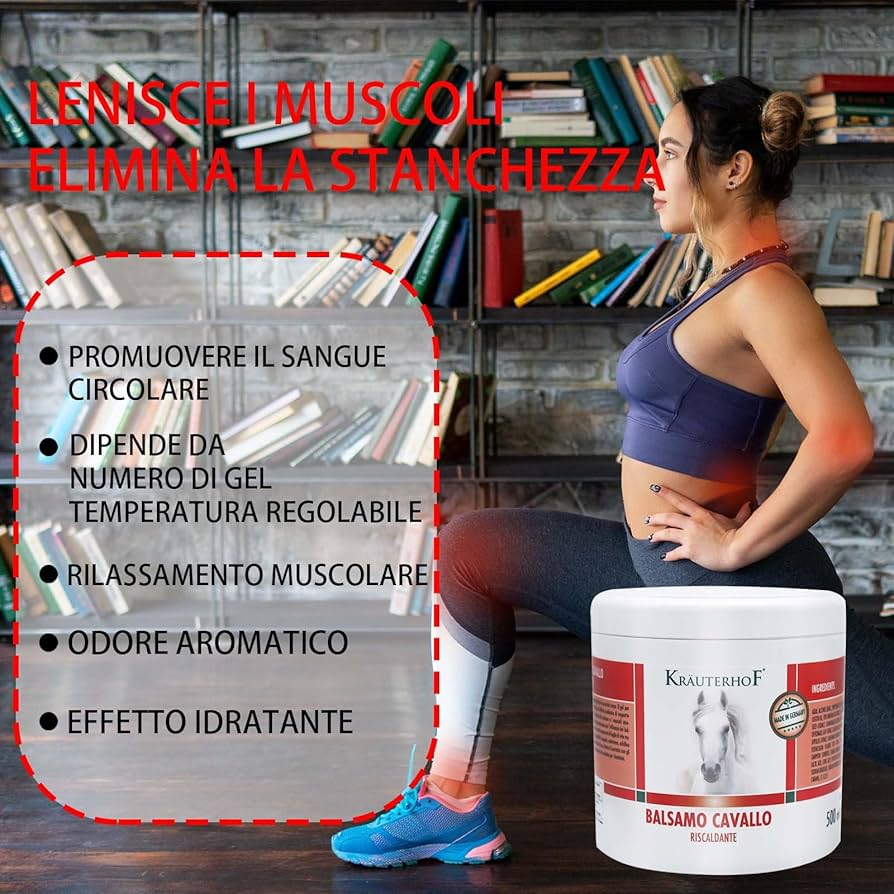 Balsamo del cavallo riscaldante, extra forte, gel massaggiante - Rimedio naturale per il sollievo muscolare