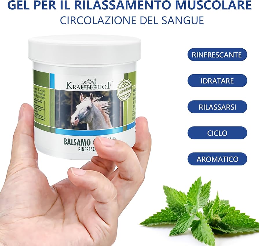 Balsamo del cavallo riscaldante, extra forte, gel massaggiante - Rimedio naturale per il sollievo muscolare