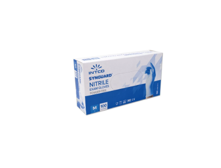 Guanti in Nitrile Synguard Blu  polvere  100Pz