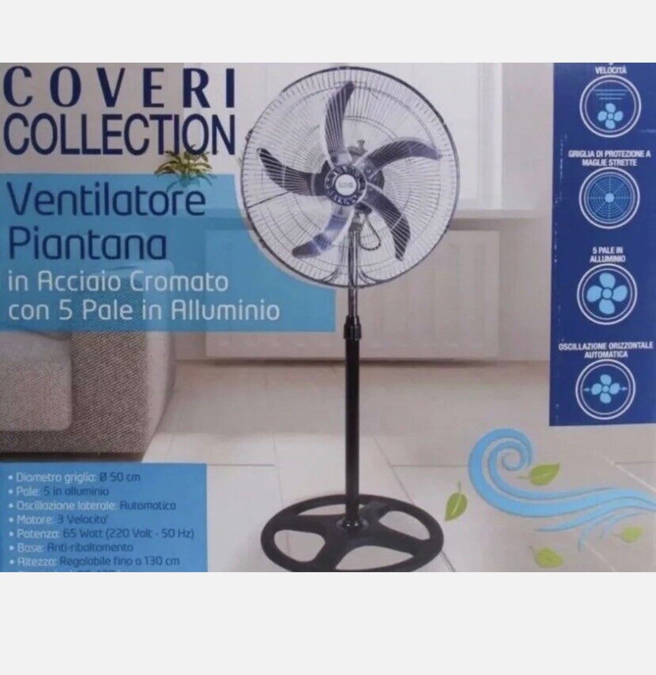 Ventilatore Coveri 5 pale in alluminio 65w