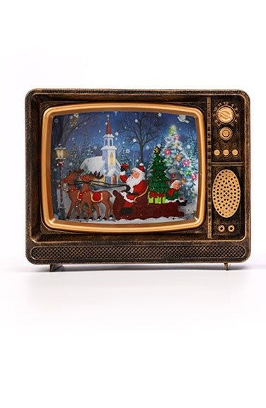 decorazione natalizia a tema televisore retrò.