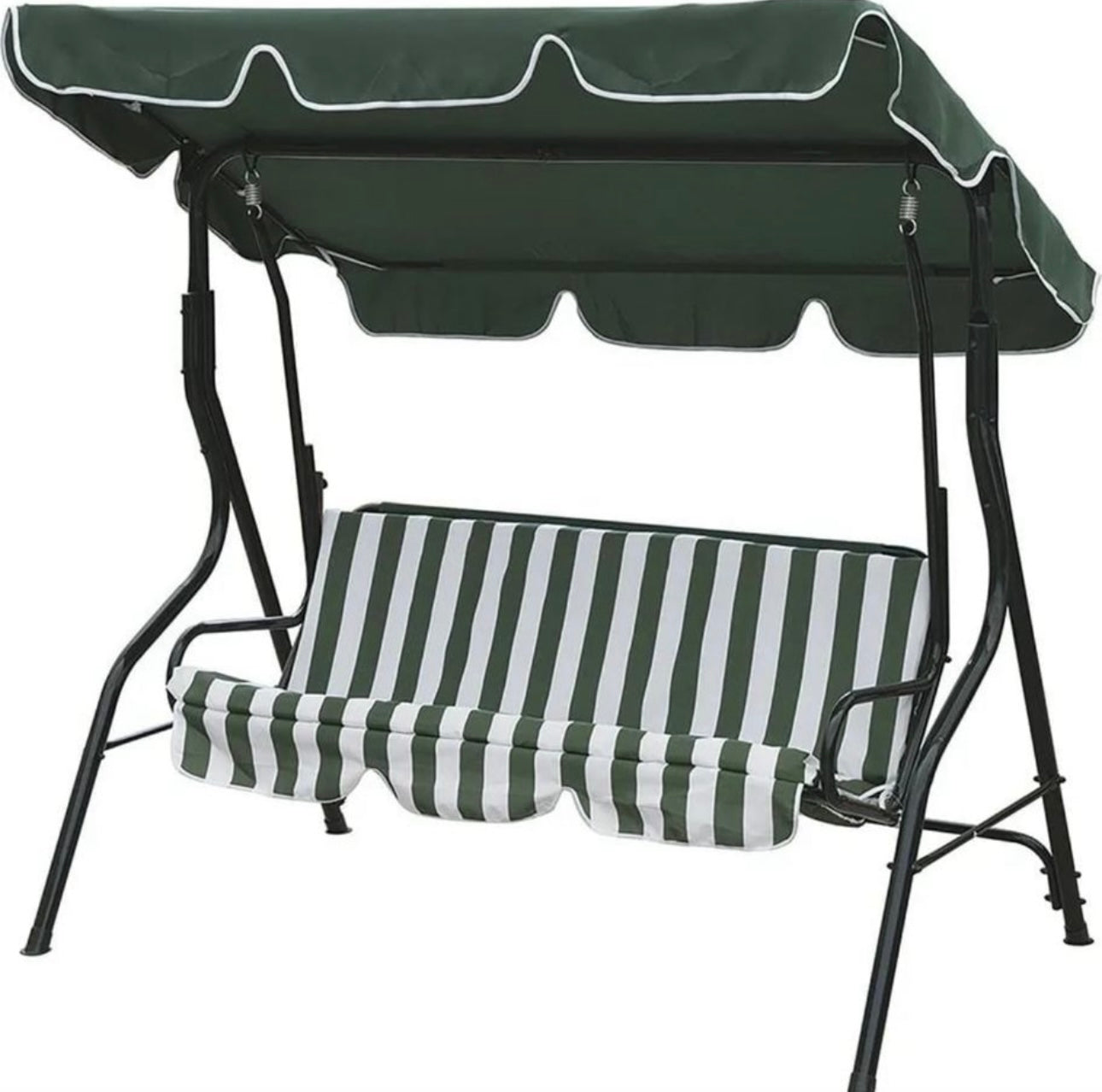 Panchina a Dondolo da Giardino Bianco Crema 170x110x153 cm