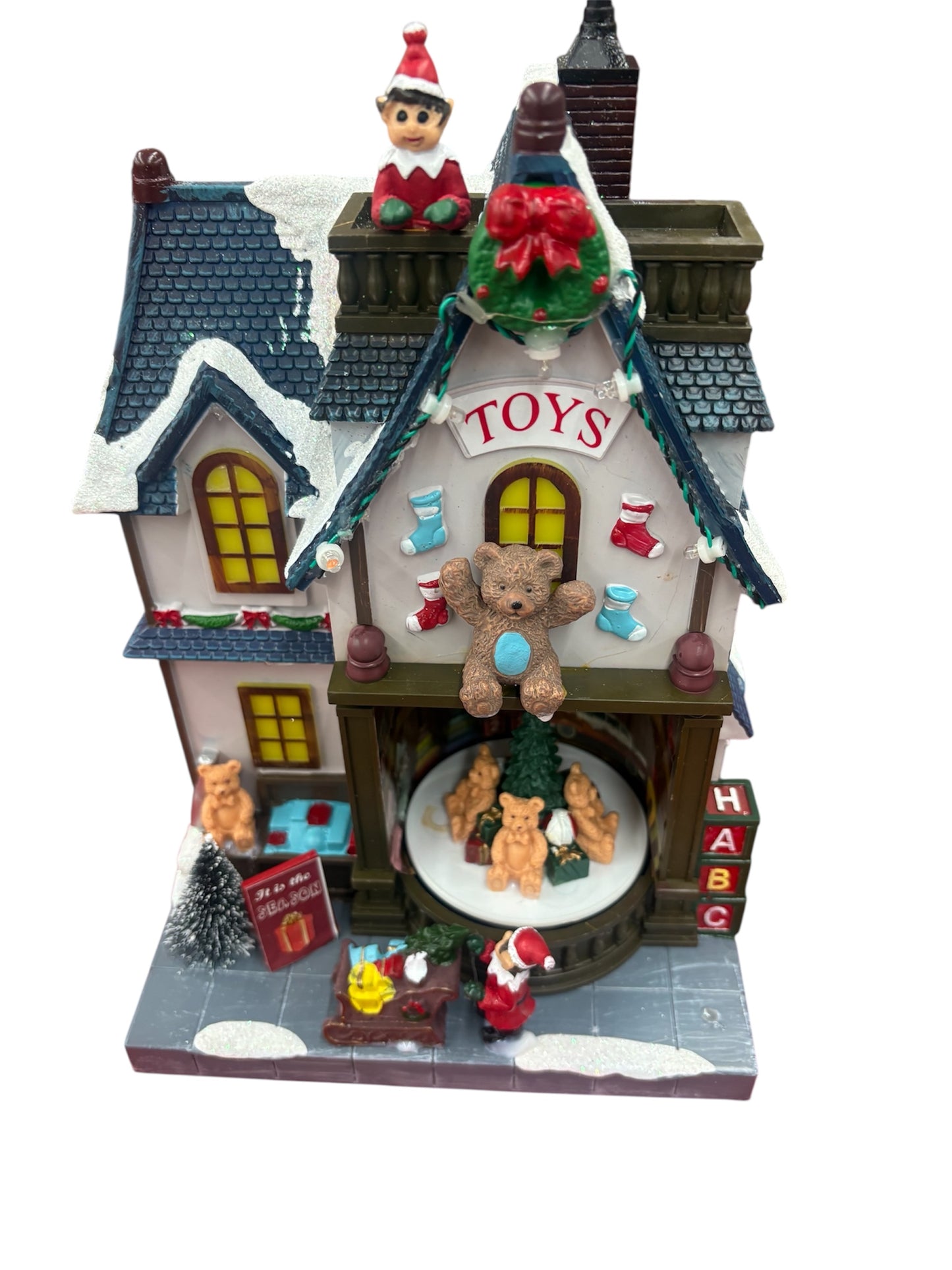 Cassette natalizie per villaggio di babbo natale con musica e led