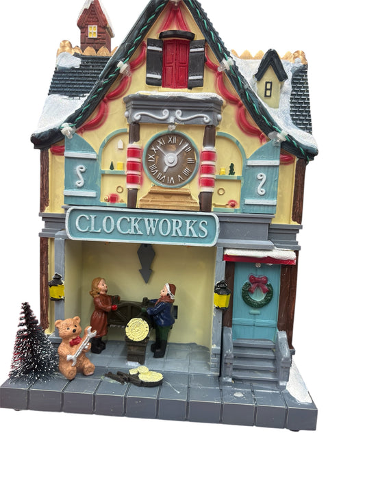 Cassette natalizie per villaggio di babbo natale con musica e led