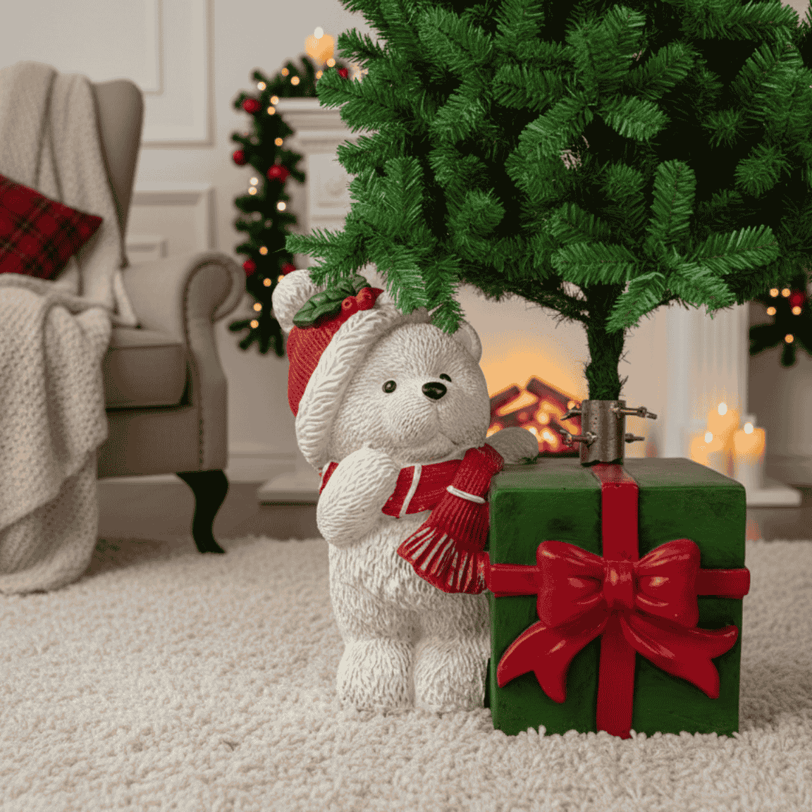 Base albero orsacchiotto con pacco 43x30.5x42