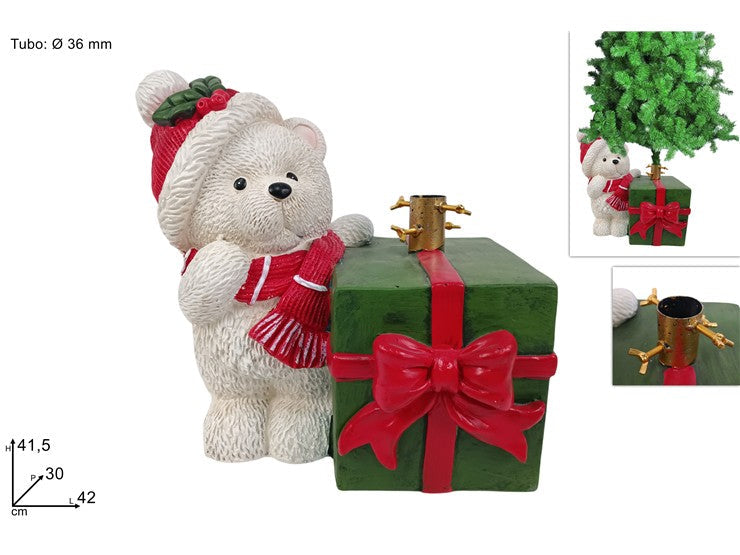 Base albero orsacchiotto con pacco 43x30.5x42