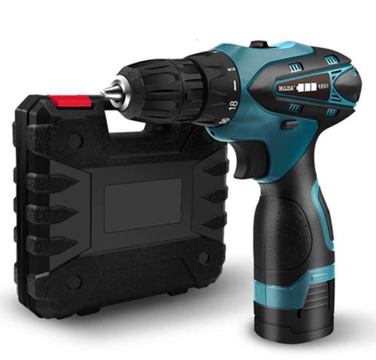 TRAPANO AVVITATORE A DOPPIA BATTERIA LITIO IN VALIGETTA 12V