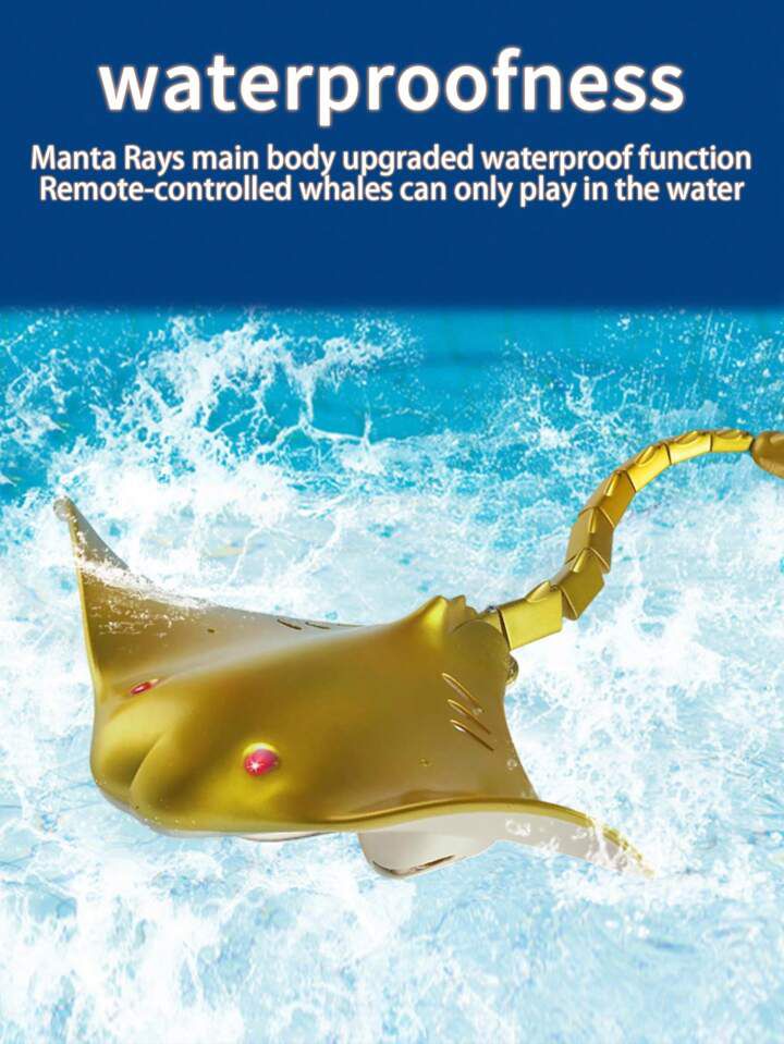 Giocattolo Manta Ray telecomandato, raggio del diavolo ad alta simulazione 2.4G per piscina, vasca da bagno o lago, giocattoli per barche RC da nuoto per 6+