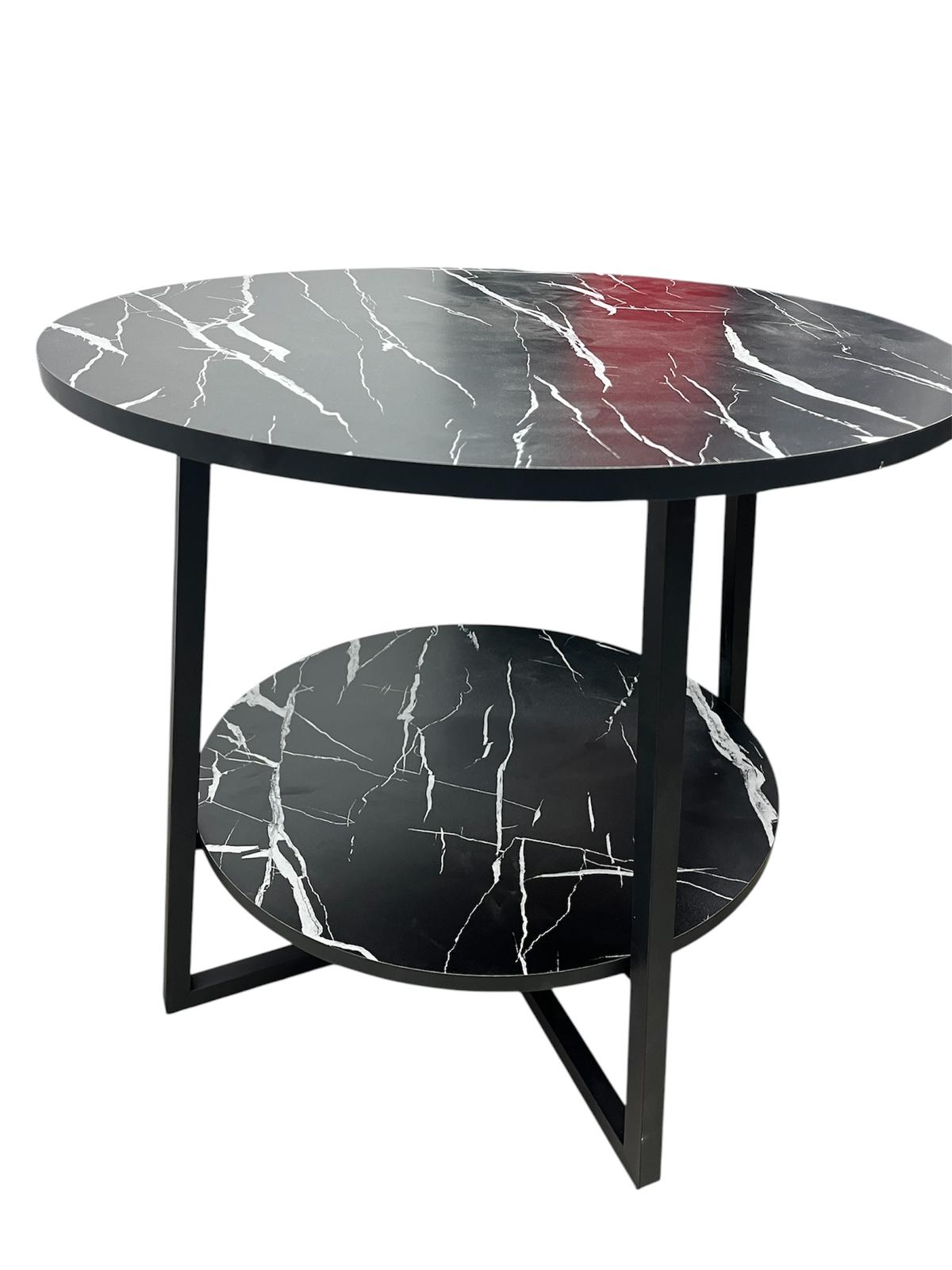 TAVOLINO IN LEGNO EFFETTO MARMO BIANCO & NERO