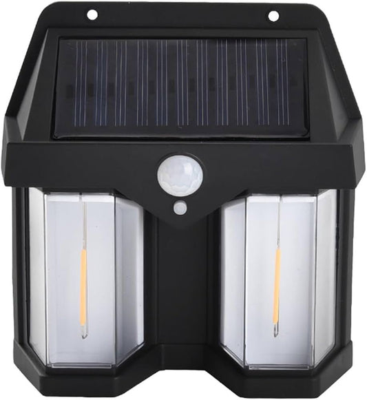 Lampada da Parete Sensore Crepuscolare e Movimento Luce Calda Solare 2 Lampadine LED