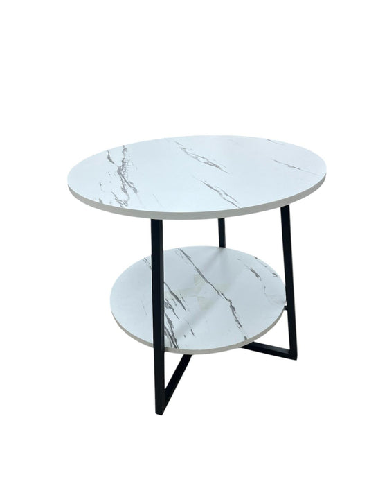 TAVOLINO IN LEGNO EFFETTO MARMO BIANCO & NERO
