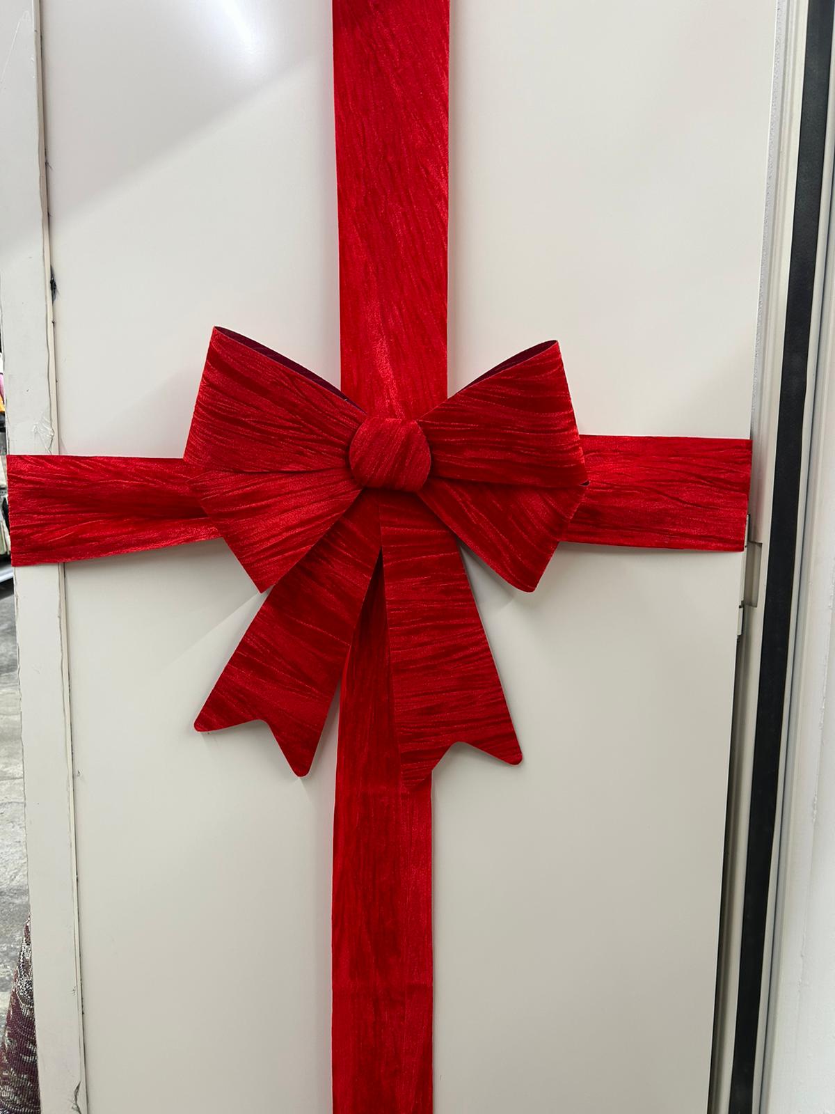 FIOCCO DI NATALE FUORI PORTA CM. 49x52 DI COLORE SCOZZESE/VELLUTO