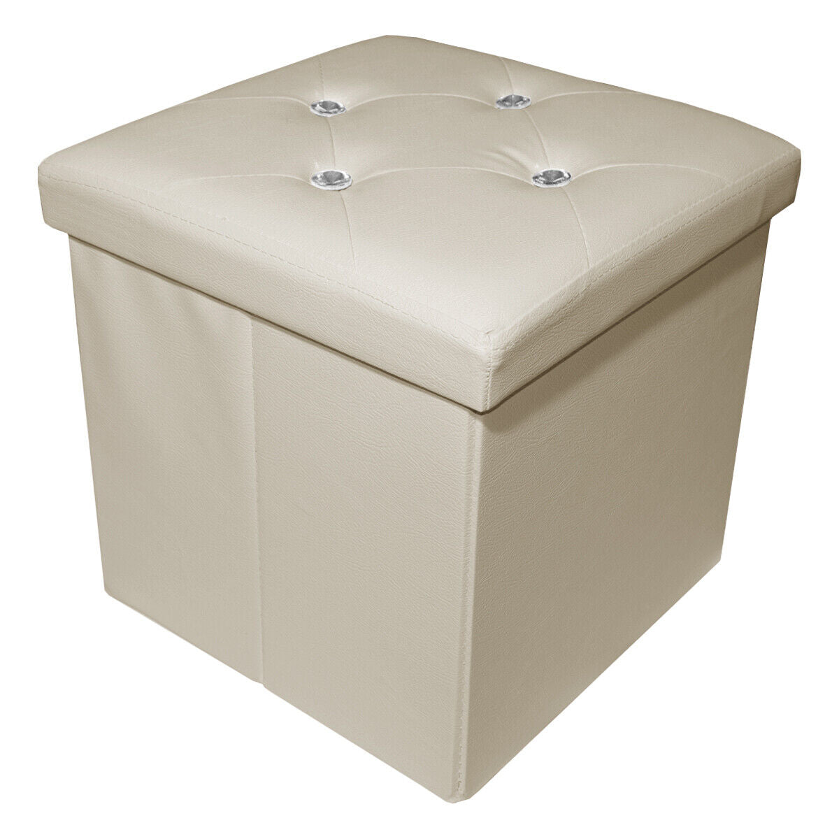 Pouf  Contenitore Ecopelle Swarovski Panca